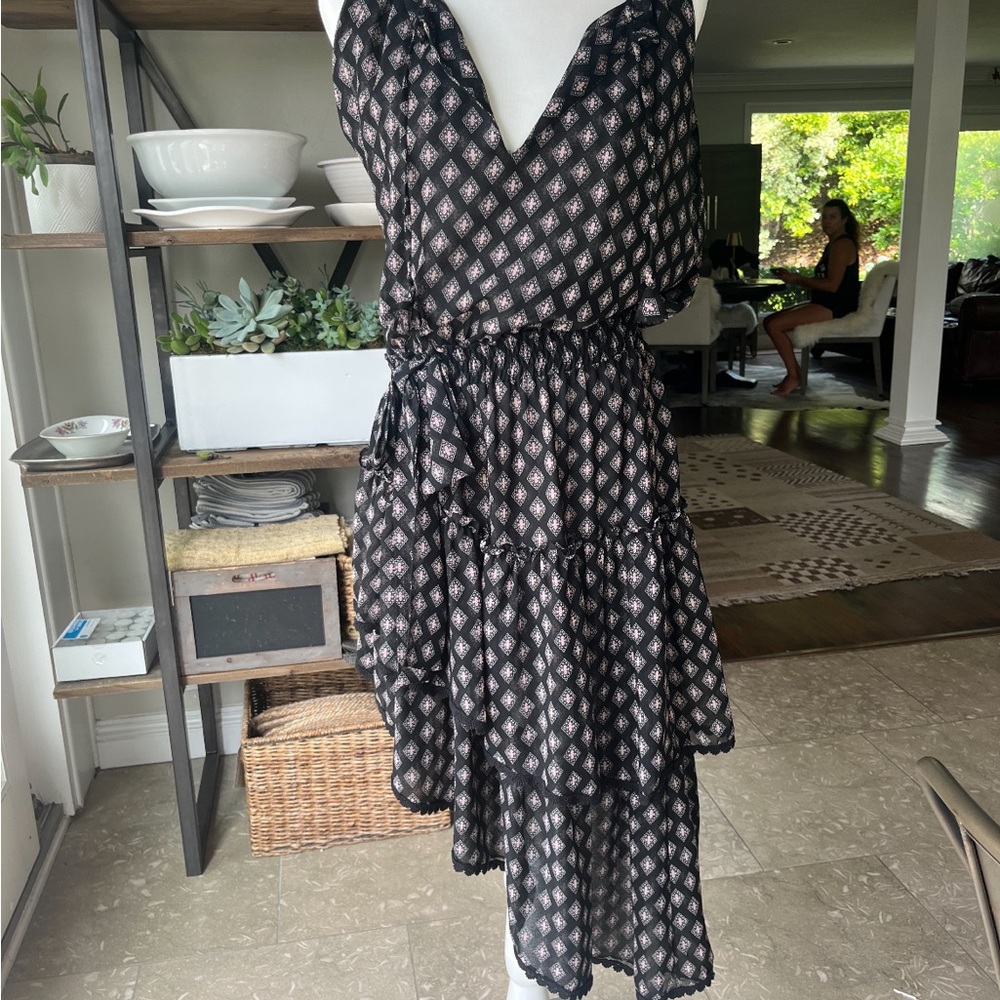 Misa asymmetrical black dress